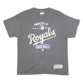 MAJESTIC Mens Grey Royals Baseball Graphic T-Shirt L Short Sleeve Crew Neck