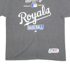 MAJESTIC Mens Grey Royals Baseball Graphic T-Shirt L Short Sleeve Crew Neck