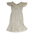 LAUREN RALPH LAUREN Womens Cream Lace Fit & Flare Woven Dress UK 6 V-Neck Short