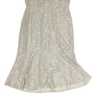 LAUREN RALPH LAUREN Womens Cream Lace Fit & Flare Woven Dress UK 6 V-Neck Short