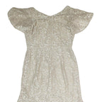 LAUREN RALPH LAUREN Womens Cream Lace Fit & Flare Woven Dress UK 6 V-Neck Short