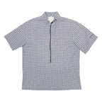 KUBLER 1/2 Zip Mens Polo Shirt Grey Check M
