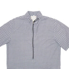 KUBLER 1/2 Zip Mens Polo Shirt Grey Check M
