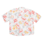 Womens Printed Shirt White V-Neck Floral M