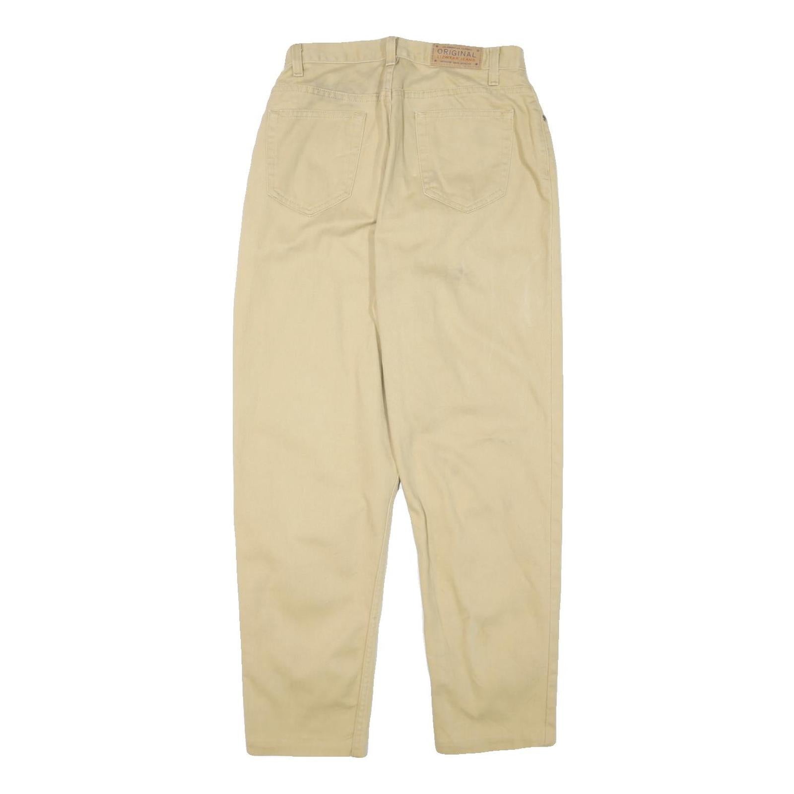 LIZ CLAIBORNE Womens Regular Fit Beige Cotton Blend Jeans W27 L28 Classic Zip