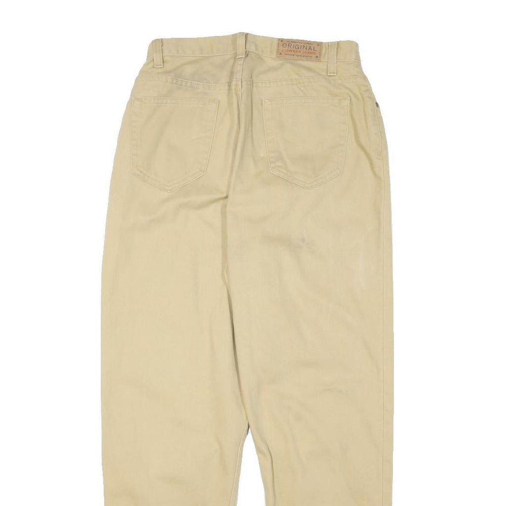 LIZ CLAIBORNE Womens Regular Fit Beige Cotton Blend Jeans W27 L28 Classic Zip