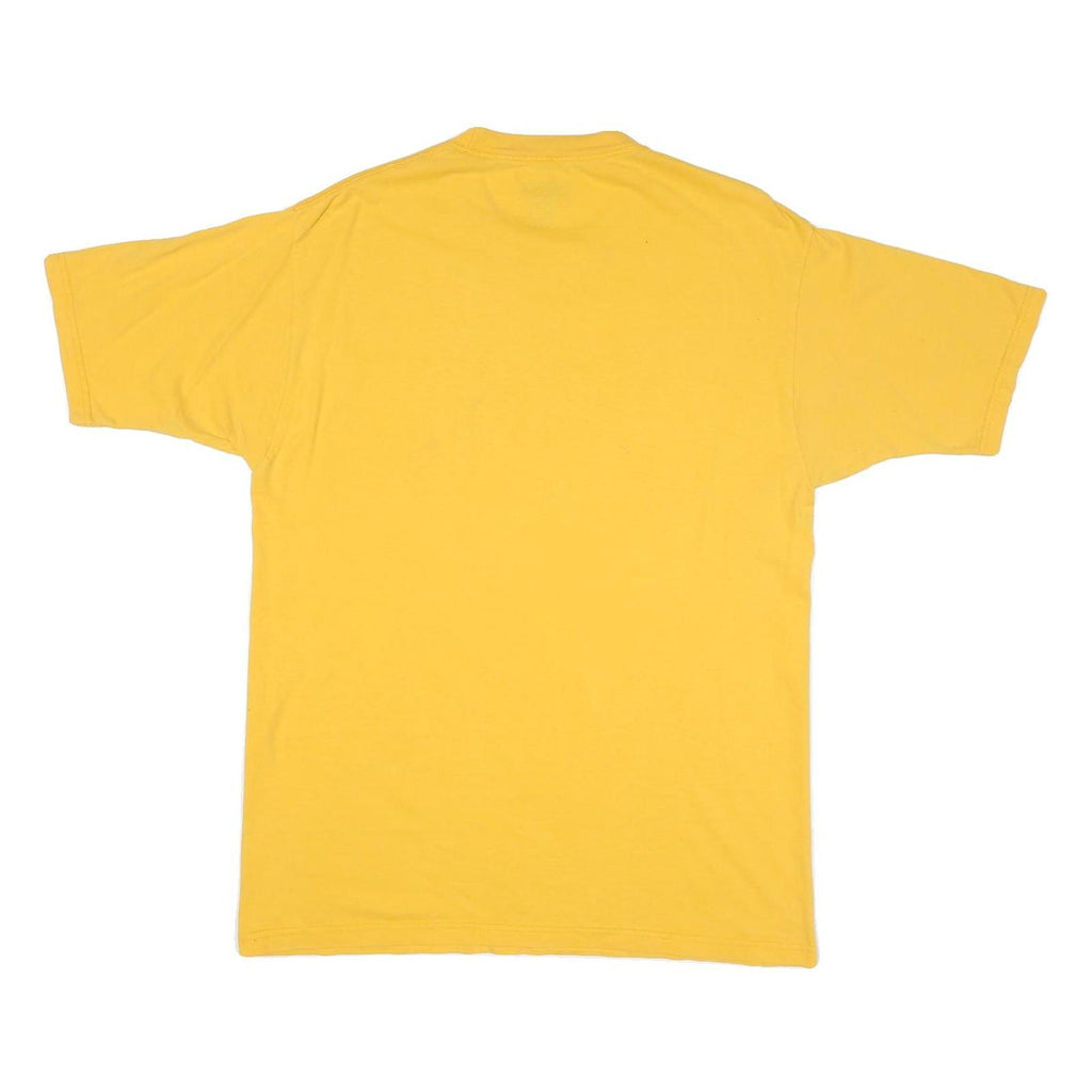 REEBOK Mens Yellow Lakers Basketball Graphic T-Shirt M Short Sleeve Crew Neck