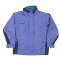 COLUMBIA Womens Purple & Navy Zip Jacket L Polyester Outdoor Waterproof