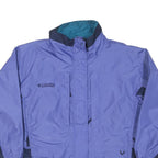COLUMBIA Womens Purple & Navy Zip Jacket L Polyester Outdoor Waterproof