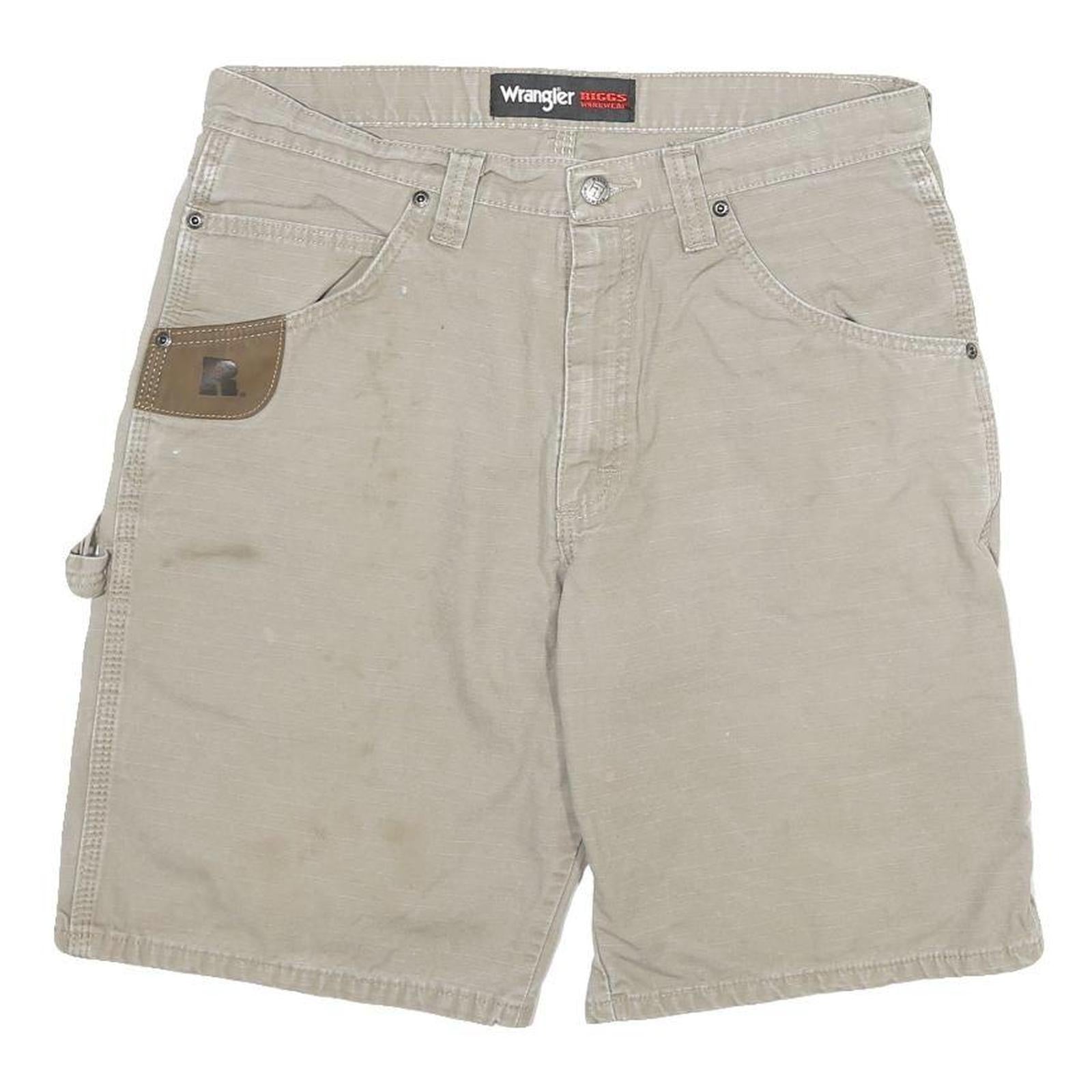 WRANGLER Mens Shorts Beige Casual L W32 Cotton Blend Utility Workwear