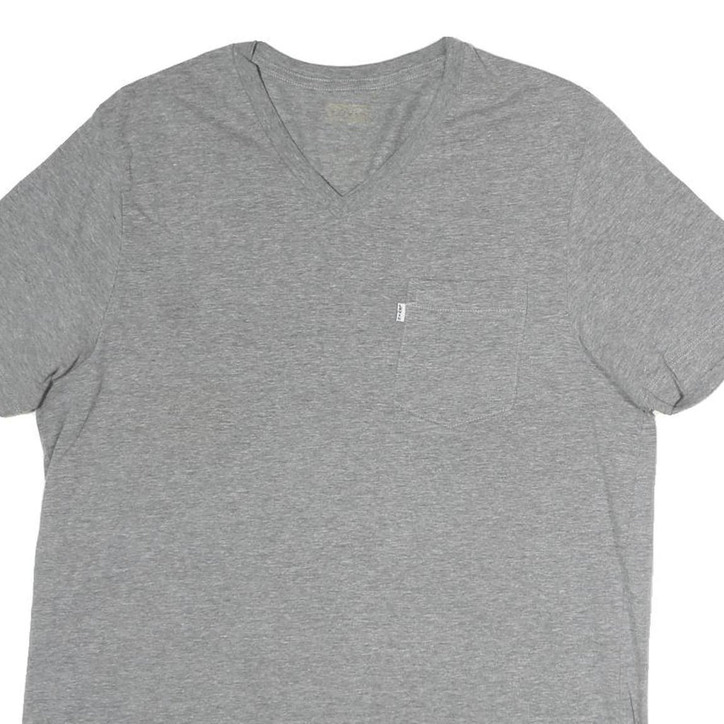 LEVI'S Mens Grey Pocket T-Shirt L Short Sleeve V-Neck Casual Cotton Tee