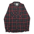 VOYAGER Mens Red & Black Checked Shirt Jacket XL Cotton Blend Button Closure