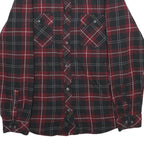 VOYAGER Mens Red & Black Checked Shirt Jacket XL Cotton Blend Button Closure