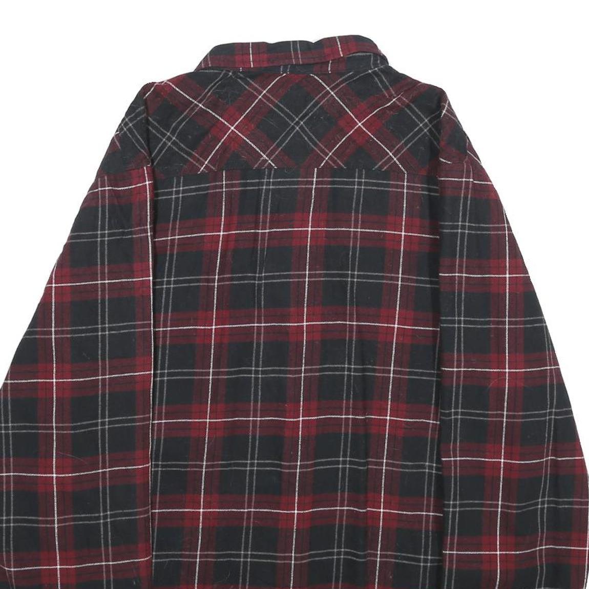 VOYAGER Mens Red & Black Checked Shirt Jacket XL Cotton Blend Button Closure