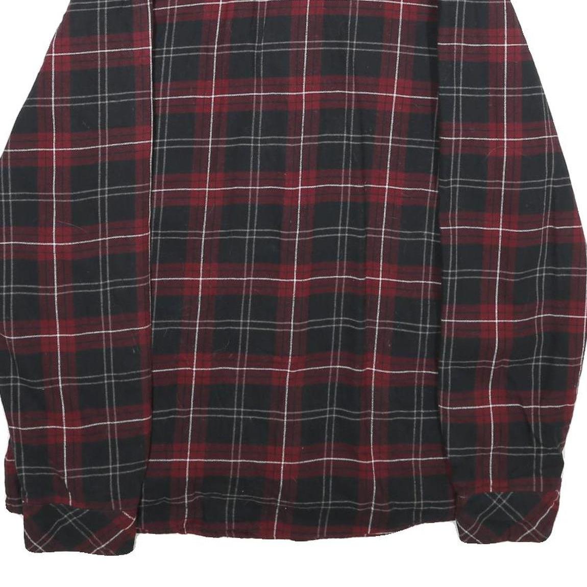 VOYAGER Mens Red & Black Checked Shirt Jacket XL Cotton Blend Button Closure