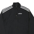 ADIDAS Mens Black Track Jacket XS Polyester Blend Zip Plain 3-Stripes Sportswear