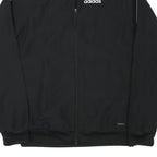 ADIDAS Mens Black Track Jacket XS Polyester Blend Zip Plain 3-Stripes Sportswear