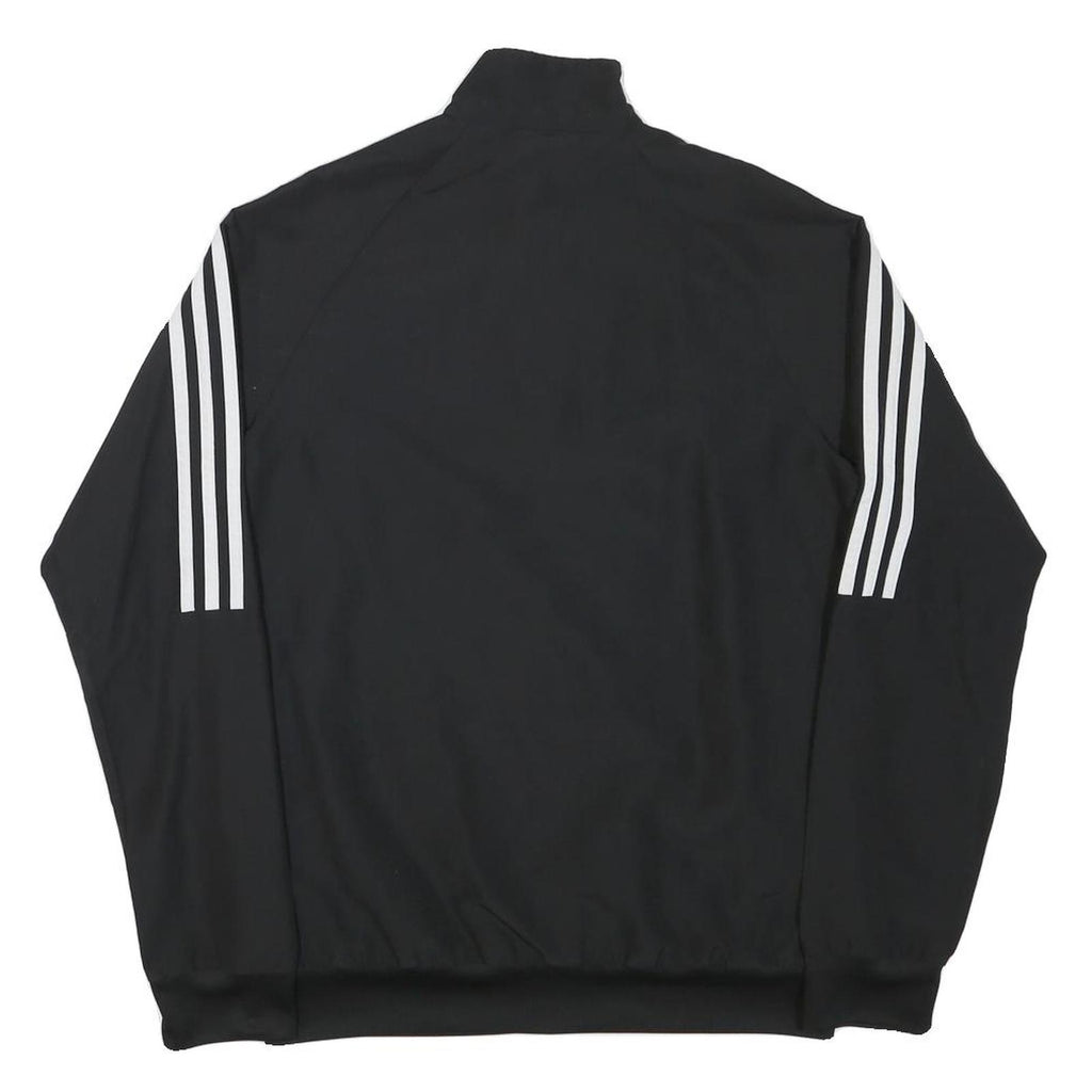 ADIDAS Mens Black Track Jacket XS Polyester Blend Zip Plain 3-Stripes Sportswear