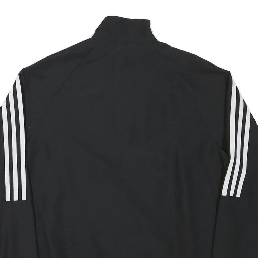 ADIDAS Mens Black Track Jacket XS Polyester Blend Zip Plain 3-Stripes Sportswear