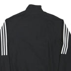 ADIDAS Mens Black Track Jacket XS Polyester Blend Zip Plain 3-Stripes Sportswear