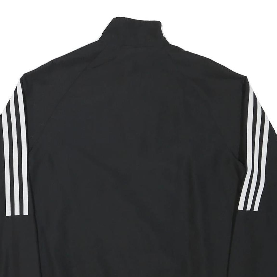 ADIDAS Mens Black Track Jacket XS Polyester Blend Zip Plain 3-Stripes Sportswear