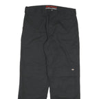 DICKIES Mens Black Cotton Blend Regular Straight Trousers W34 L31 Workwear Zip