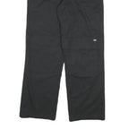 DICKIES Mens Black Cotton Blend Regular Straight Trousers W34 L31 Workwear Zip