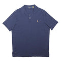 POLO RALPH LAUREN Mens Blue Short Sleeve Plain M Cotton Blend Classic Polo Shirt