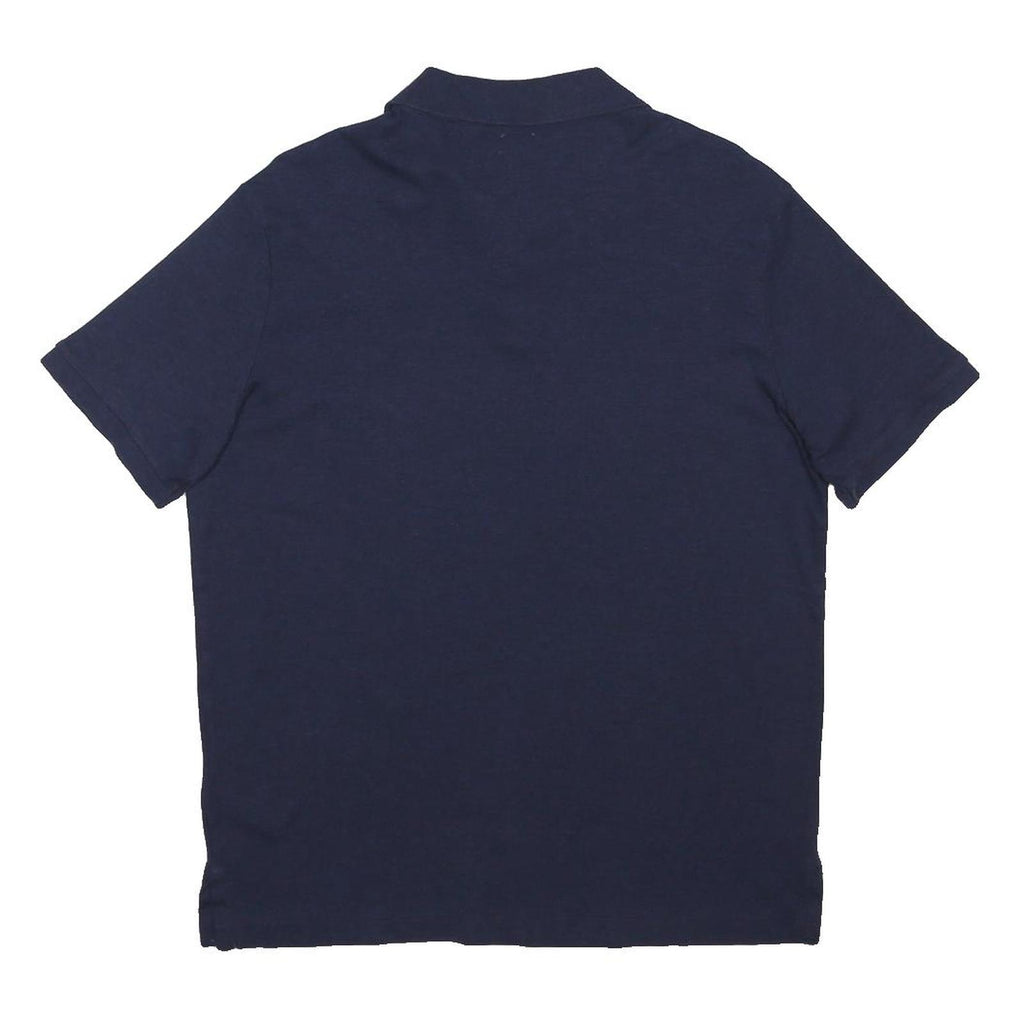 POLO RALPH LAUREN Mens Blue Short Sleeve Plain M Cotton Blend Classic Polo Shirt