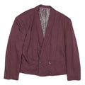 Womens Purple Plain Button Polyester Blend Jacket M Paisley Lining