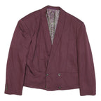 Womens Purple Plain Button Polyester Blend Jacket M Paisley Lining