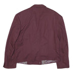 Womens Purple Plain Button Polyester Blend Jacket M Paisley Lining