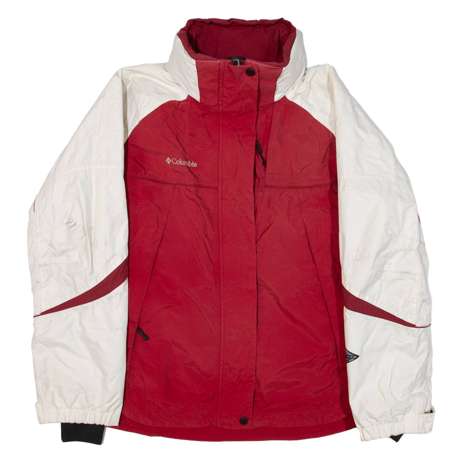 COLUMBIA Insulated Womens Ski Jacket Red Nylon Hooded L