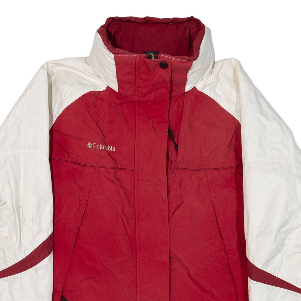 COLUMBIA Insulated Womens Ski Jacket Red Nylon Hooded L