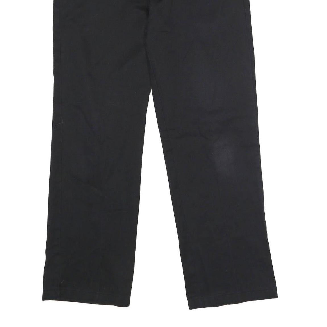 DICKIES Mens Polyester Blend Black Classic Straight Trousers W32 L30 Zip Closure