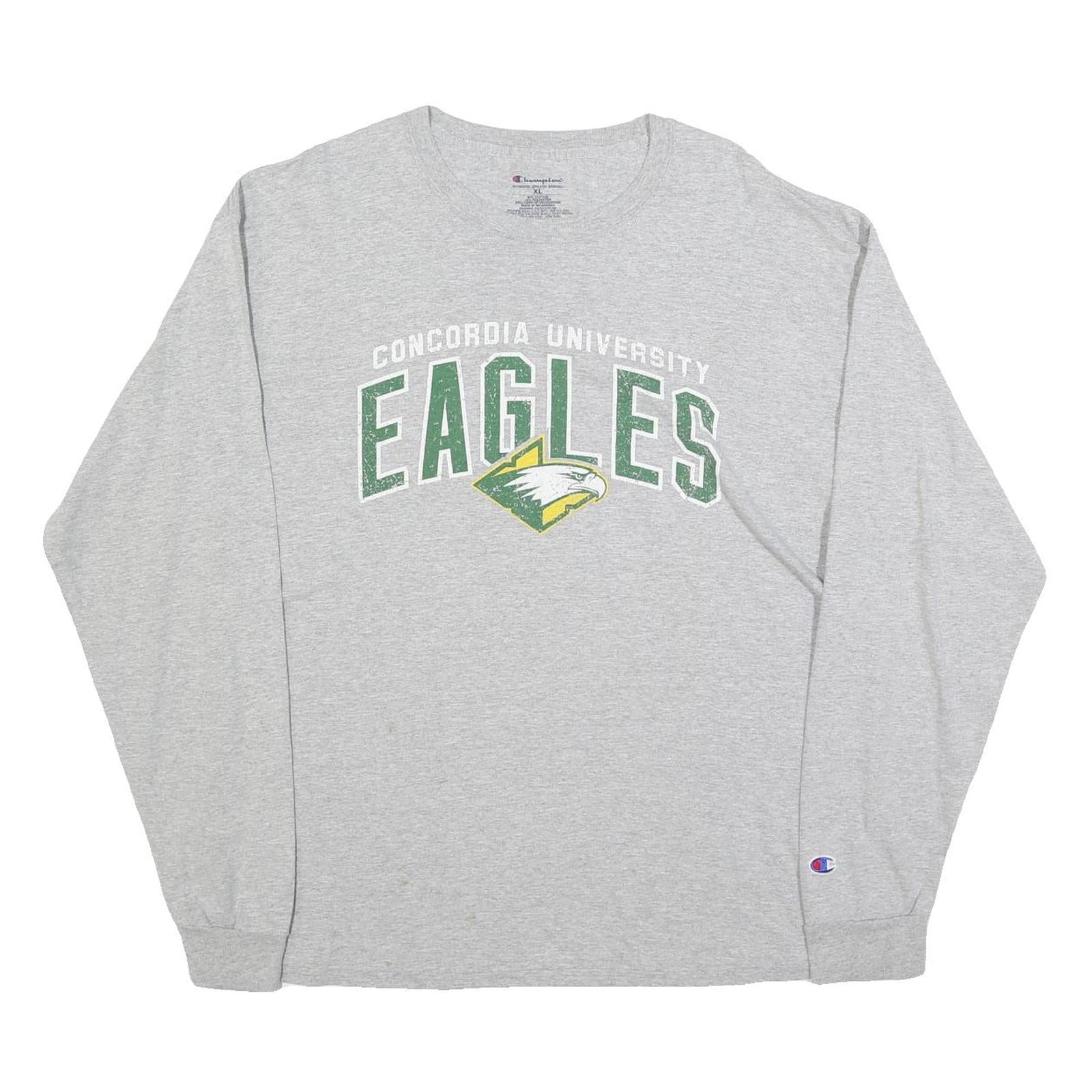 CHAMPION Mens Grey Concordia University Eagles Graphic Long Sleeve Crew Neck XL