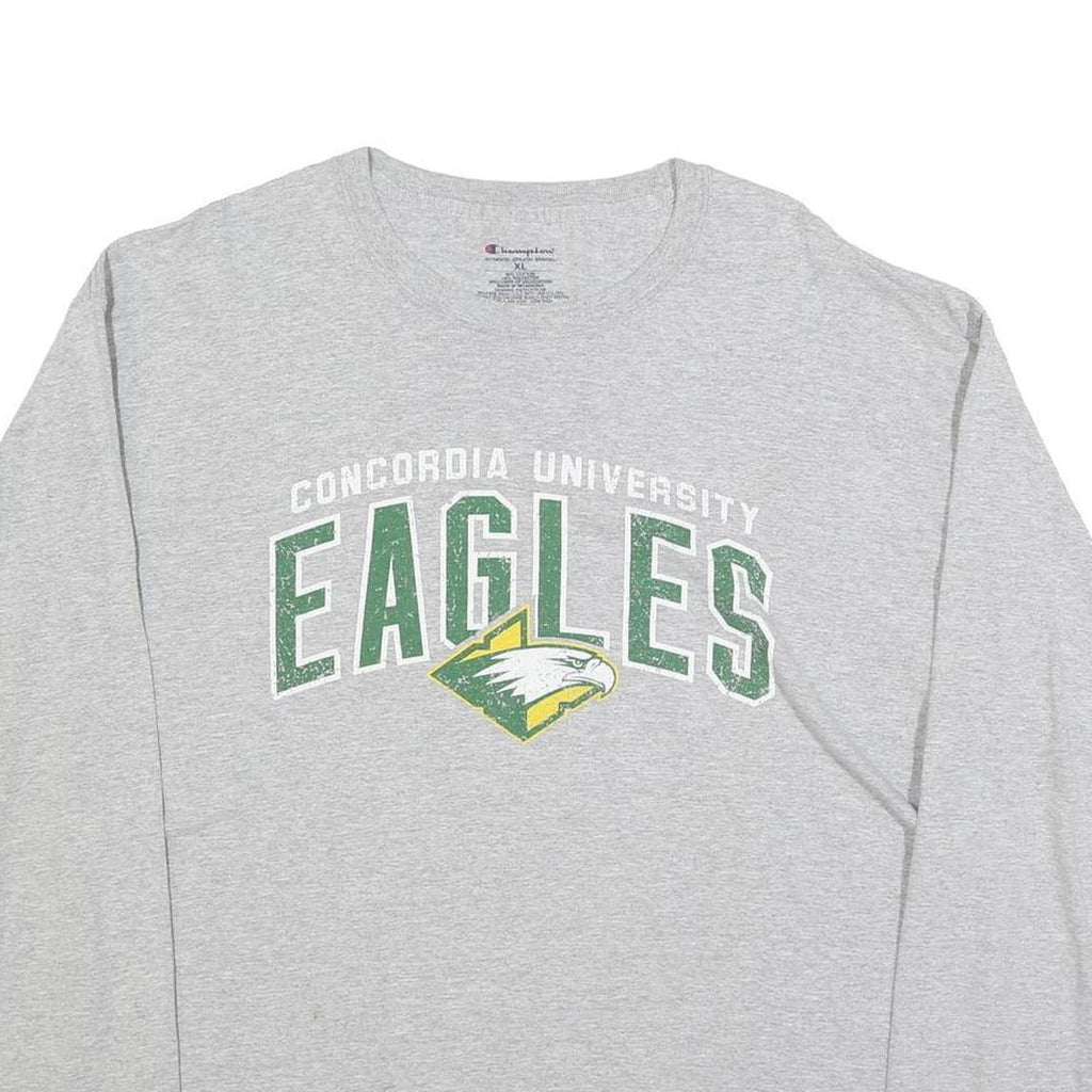 CHAMPION Mens Grey Concordia University Eagles Graphic Long Sleeve Crew Neck XL