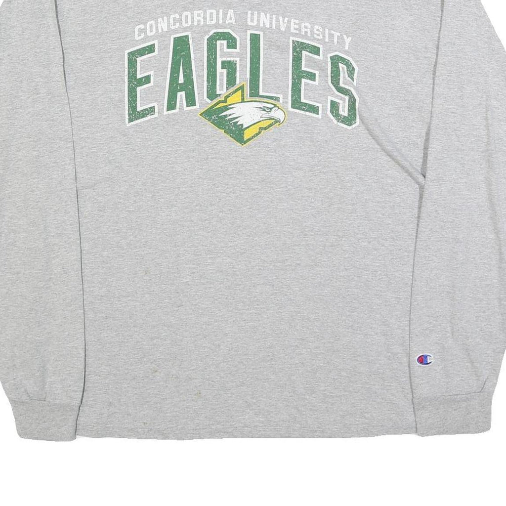 CHAMPION Mens Grey Concordia University Eagles Graphic Long Sleeve Crew Neck XL