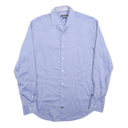 TOMMY HILFIGER Mens Blue Plain L Shirt Cotton Blend Classic Fit Long Sleeve