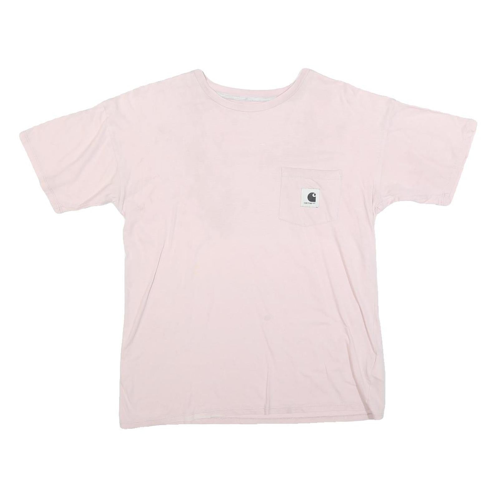 CARHARTT Womens Pink T-Shirt M Short Sleeve Crew Neck Pocket Logo Casual