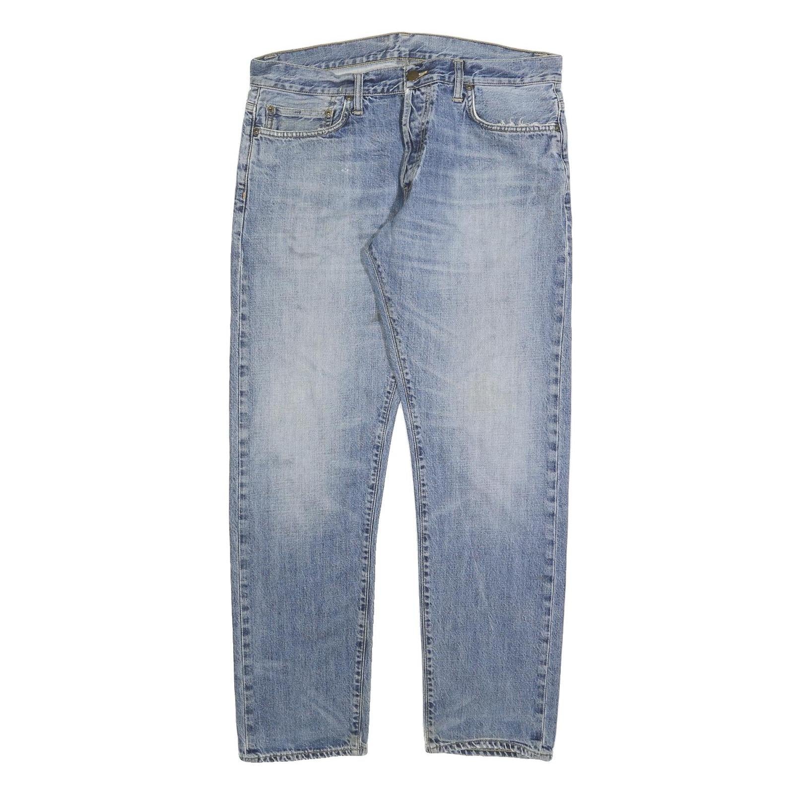 CARHARTT Mens Jeans Blue Regular Straight Denim Light W36 L32 Classic Casual