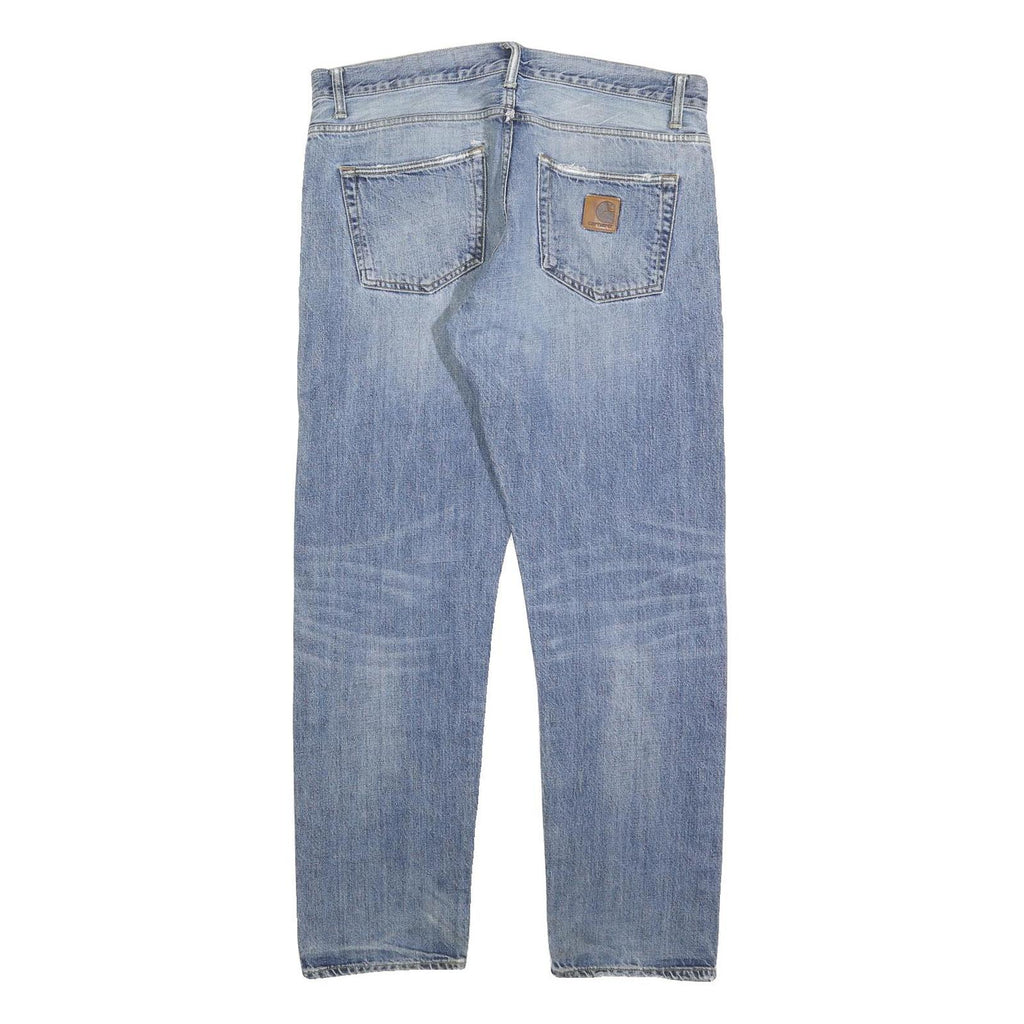 CARHARTT Mens Jeans Blue Regular Straight Denim Light W36 L32 Classic Casual