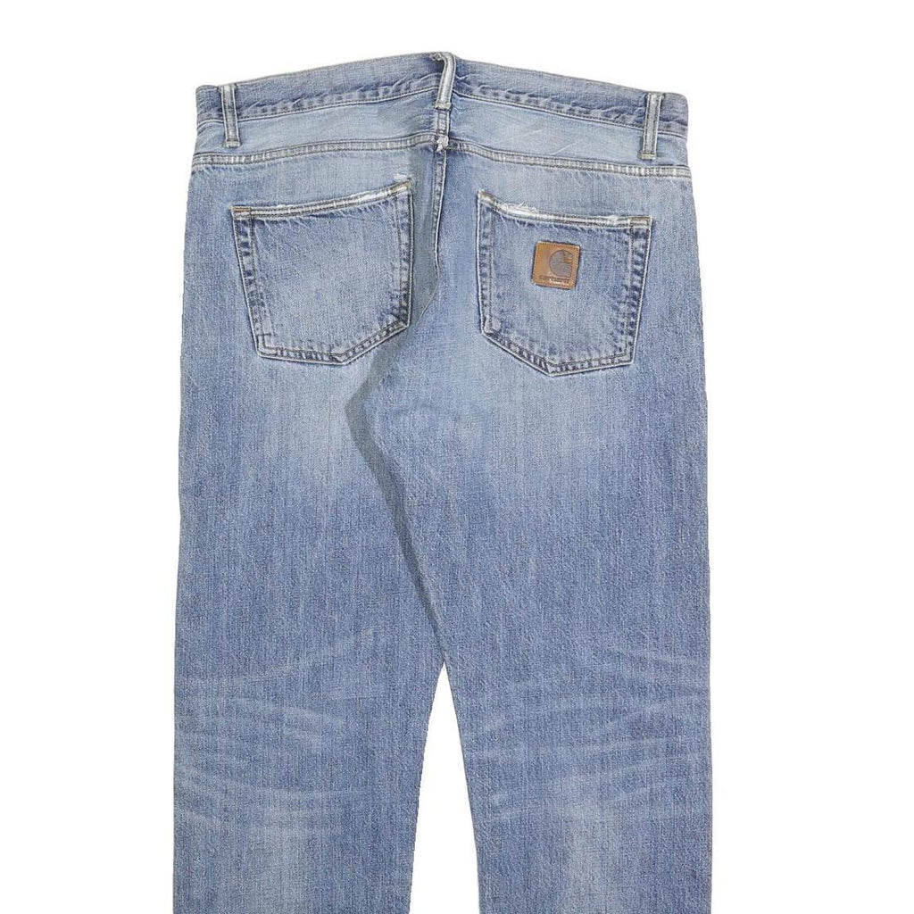 CARHARTT Mens Jeans Blue Regular Straight Denim Light W36 L32 Classic Casual