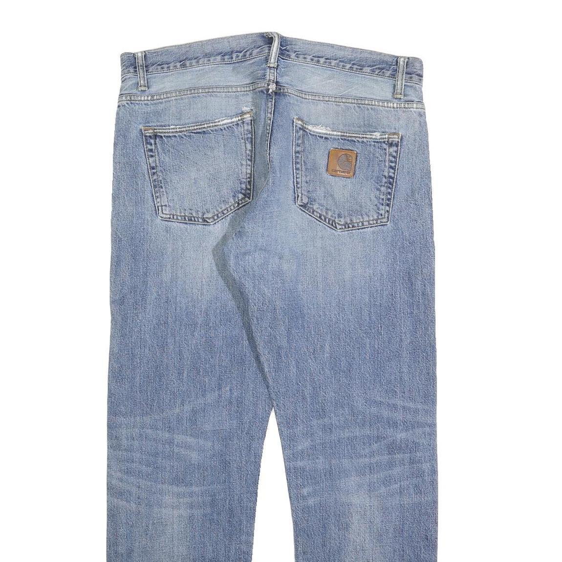 CARHARTT Mens Jeans Blue Regular Straight Denim Light W36 L32 Classic Casual