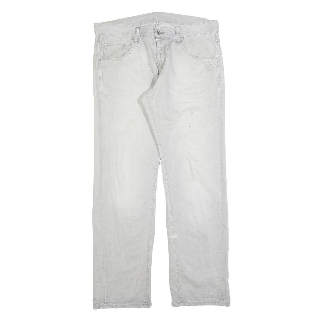 CARHARTT Mens Jeans White Relaxed Straight Denim Light W38 L34 Workwear