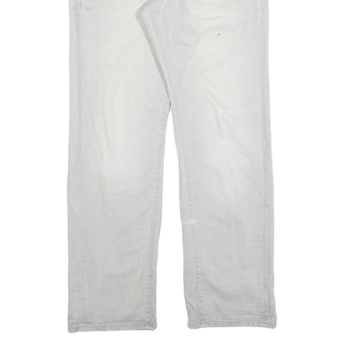 CARHARTT Mens Jeans White Relaxed Straight Denim Light W38 L34 Workwear