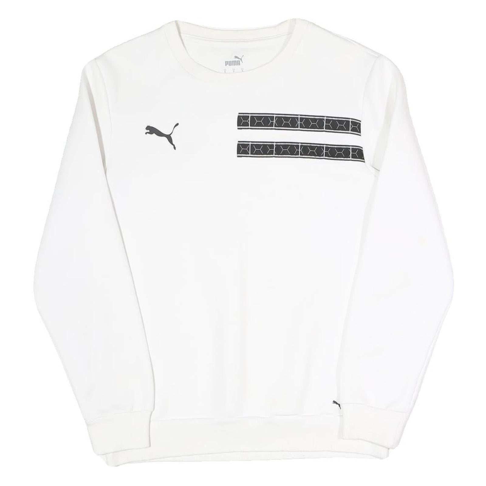PUMA Mens White Cotton Blend Crew Neck S Printed Logo Sweatshirt