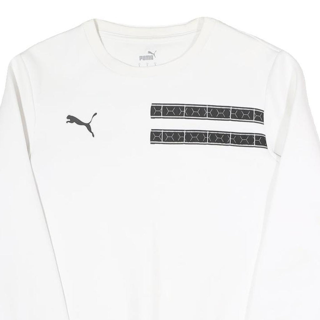 PUMA Mens White Cotton Blend Crew Neck S Printed Logo Sweatshirt