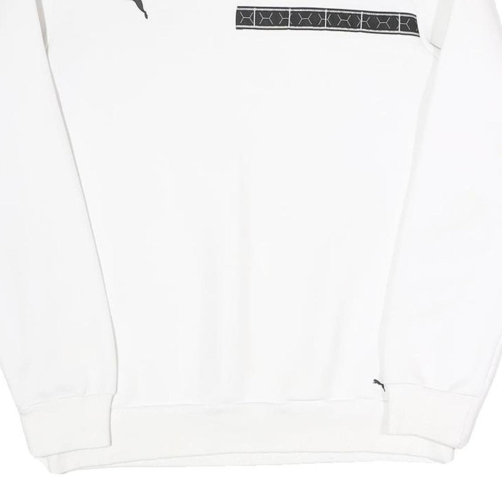PUMA Mens White Cotton Blend Crew Neck S Printed Logo Sweatshirt