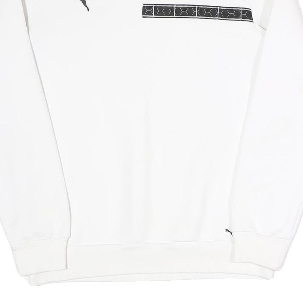PUMA Mens White Cotton Blend Crew Neck S Printed Logo Sweatshirt